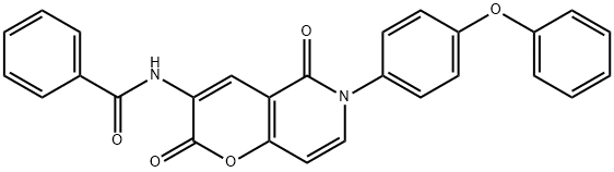 N-[2,5-DIOXO-6-(4-PHENOXYPHENYL)-5,6-DIHYDRO-2H-PYRANO[3,2-C]PYRIDIN-3-YL]BENZENECARBOXAMIDE Struktur