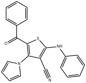 2-ANILINO-5-BENZOYL-4-(1H-PYRROL-1-YL)-3-THIOPHENECARBONITRILE Struktur