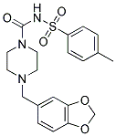 (4-(BENZO[D]1,3-DIOXOLEN-5-YLMETHYL)PIPERAZINYL)-N-((4-METHYLPHENYL)SULFONYL)FORMAMIDE Struktur