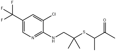 3-[(2-([3-CHLORO-5-(TRIFLUOROMETHYL)-2-PYRIDINYL]AMINO)-1,1-DIMETHYLETHYL)SULFANYL]-2-BUTANONE Struktur