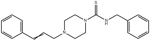 (BENZYLAMINO)(4-(3-PHENYLPROP-2-ENYL)PIPERAZINYL)METHANE-1-THIONE Struktur