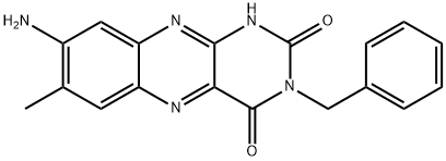 8-AMINO-3-BENZYL-7-METHYLBENZO[G]PTERIDINE-2,4(1H,3H)-DIONE Struktur