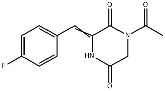 1-ACETYL-3-[(4-FLUOROPHENYL)METHYLENE]TETRAHYDRO-2,5-PYRAZINEDIONE Struktur