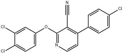 4-(4-CHLOROPHENYL)-2-(3,4-DICHLOROPHENOXY)NICOTINONITRILE Struktur