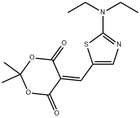 5-([2-(DIETHYLAMINO)-1,3-THIAZOL-5-YL]METHYLENE)-2,2-DIMETHYL-1,3-DIOXANE-4,6-DIONE Struktur