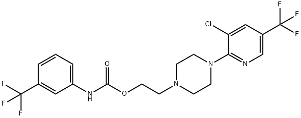 2-(4-[3-CHLORO-5-(TRIFLUOROMETHYL)-2-PYRIDINYL]PIPERAZINO)ETHYL N-[3-(TRIFLUOROMETHYL)PHENYL]CARBAMATE Struktur