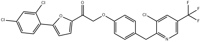 2-(4-([3-CHLORO-5-(TRIFLUOROMETHYL)-2-PYRIDINYL]METHYL)PHENOXY)-1-[5-(2,4-DICHLOROPHENYL)-2-FURYL]-1-ETHANONE Struktur