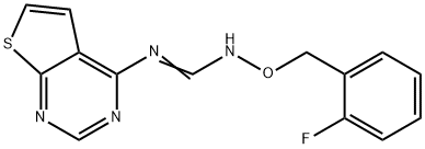 N'-[(2-FLUOROBENZYL)OXY]-N-THIENO[2,3-D]PYRIMIDIN-4-YLIMINOFORMAMIDE Struktur