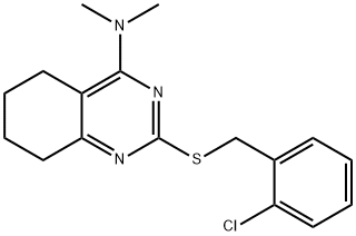 2-[(2-CHLOROBENZYL)SULFANYL]-N,N-DIMETHYL-5,6,7,8-TETRAHYDRO-4-QUINAZOLINAMINE Struktur