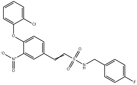 (E)-2-[4-(2-CHLOROPHENOXY)-3-NITROPHENYL]-N-(4-FLUOROBENZYL)-1-ETHENESULFONAMIDE Struktur