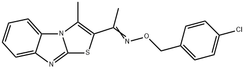 1-(3-METHYL[1,3]THIAZOLO[3,2-A][1,3]BENZIMIDAZOL-2-YL)-1-ETHANONE O-(4-CHLOROBENZYL)OXIME Struktur