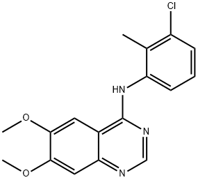 N-(3-CHLORO-2-METHYLPHENYL)-6,7-DIMETHOXY-4-QUINAZOLINAMINE Struktur