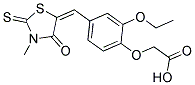 {2-ETHOXY-4-[(E)-(3-METHYL-4-OXO-2-THIOXO-1,3-THIAZOLIDIN-5-YLIDENE)METHYL]PHENOXY}ACETIC ACID Struktur