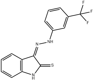 2-THIOXO-1,2-DIHYDRO-3H-INDOL-3-ONE N-[3-(TRIFLUOROMETHYL)PHENYL]HYDRAZONE Struktur