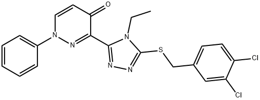 3-(5-[(3,4-DICHLOROBENZYL)SULFANYL]-4-ETHYL-4H-1,2,4-TRIAZOL-3-YL)-1-PHENYL-4(1H)-PYRIDAZINONE Struktur