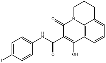 7-HYDROXY-N-(4-IODOPHENYL)-5-OXO-2,3-DIHYDRO-1H,5H-PYRIDO[3,2,1-IJ]QUINOLINE-6-CARBOXAMIDE Struktur