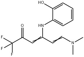 (3Z,5Z)-6-(DIMETHYLAMINO)-1,1,1-TRIFLUORO-4-(2-HYDROXYANILINO)-3,5-HEXADIEN-2-ONE Struktur