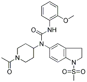 N-(1-ACETYLPIPERIDIN-4-YL)-N-(2,3-DIHYDRO-1-(METHYLSULPHONYL)-(1H)-INDOL-5-YL)-N'-(2-METHOXYPHENYL)UREA Struktur