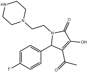 4-ACETYL-5-(4-FLUORO-PHENYL)-3-HYDROXY-1-(2-PIPEZIN-1-YL-ETHYL)-1,5-DIHYDRO-PYRROL-2-ONE Struktur