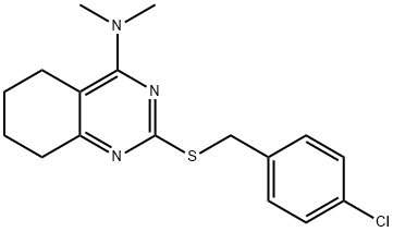 2-[(4-CHLOROBENZYL)SULFANYL]-N,N-DIMETHYL-5,6,7,8-TETRAHYDRO-4-QUINAZOLINAMINE Struktur