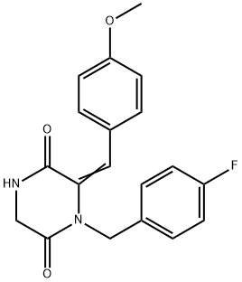 1-(4-FLUOROBENZYL)-6-[(4-METHOXYPHENYL)METHYLENE]TETRAHYDRO-2,5-PYRAZINEDIONE Struktur