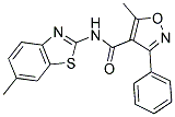 5-METHYL-N-(6-METHYL-1,3-BENZOTHIAZOL-2-YL)-3-PHENYLISOXAZOLE-4-CARBOXAMIDE Struktur