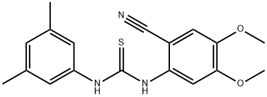 N-(2-CYANO-4,5-DIMETHOXYPHENYL)-N'-(3,5-DIMETHYLPHENYL)THIOUREA Struktur