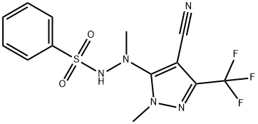 N'-[4-CYANO-1-METHYL-3-(TRIFLUOROMETHYL)-1H-PYRAZOL-5-YL]-N'-METHYLBENZENESULFONOHYDRAZIDE Struktur