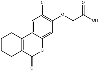 (2-CHLORO-6-OXO-7,8,9,10-TETRAHYDRO-6H-BENZO[C]CHROMEN-3-YLOXY)-ACETIC ACID Struktur