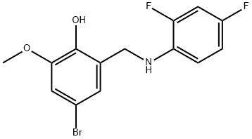 4-BROMO-2-[(2,4-DIFLUOROANILINO)METHYL]-6-METHOXYBENZENOL Struktur