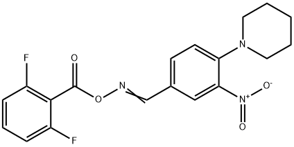 1-[4-(([(2,6-DIFLUOROBENZOYL)OXY]IMINO)METHYL)-2-NITROPHENYL]PIPERIDINE Struktur