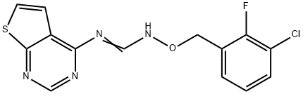 N'-[(3-CHLORO-2-FLUOROBENZYL)OXY]-N-THIENO[2,3-D]PYRIMIDIN-4-YLIMINOFORMAMIDE Struktur