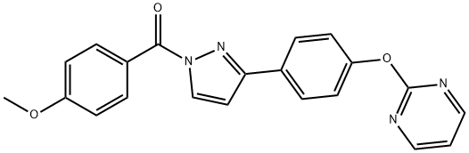 (4-METHOXYPHENYL)(3-[4-(2-PYRIMIDINYLOXY)PHENYL]-1H-PYRAZOL-1-YL)METHANONE Struktur