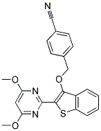 4-[(2-(4,6-DIMETHOXYPYRIMIDIN-2-YL)BENZOTHIOPHEN-3-YL)OXYMETHYL]BENZONITRILE Struktur