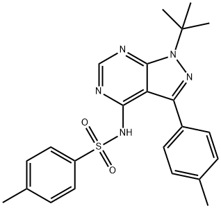 N-[1-(TERT-BUTYL)-3-(4-METHYLPHENYL)-1H-PYRAZOLO[3,4-D]PYRIMIDIN-4-YL]-4-METHYLBENZENESULFONAMIDE Struktur