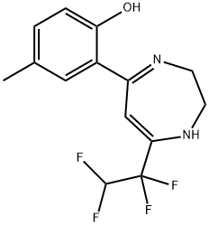 4-METHYL-2-[7-(1,1,2,2-TETRAFLUOROETHYL)-2,3-DIHYDRO-1H-1,4-DIAZEPIN-5-YL]PHENOL Struktur