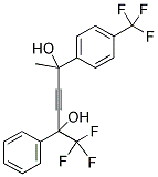 2-(4-TRIFLUOROMETHYLPHENYL)-5-PHENYL-6,6,6-TRIFLUOROHEX-3-YNE-2,5-DIOL Struktur