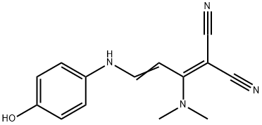 2-[1-(DIMETHYLAMINO)-3-(4-HYDROXYANILINO)-2-PROPENYLIDENE]MALONONITRILE Struktur