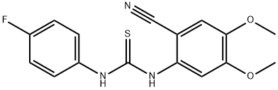 N-(2-CYANO-4,5-DIMETHOXYPHENYL)-N'-(4-FLUOROPHENYL)THIOUREA Struktur