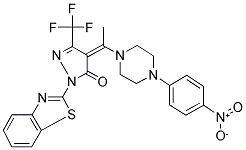 (Z)-1-(BENZO[D]THIAZOL-2-YL)-4-(1-(4-(4-NITROPHENYL)PIPERAZIN-1-YL)ETHYLIDENE)-3-(TRIFLUOROMETHYL)-1H-PYRAZOL-5(4H)-ONE Struktur