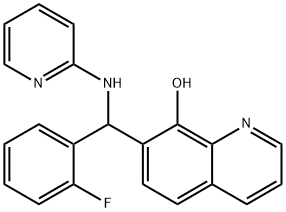 7-[(2-FLUOROPHENYL)(PYRIDIN-2-YLAMINO)METHYL]QUINOLIN-8-OL Struktur