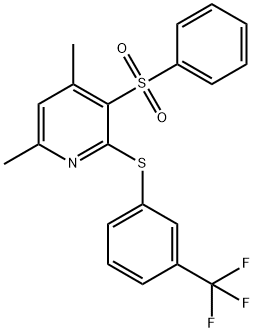 4,6-DIMETHYL-2-([3-(TRIFLUOROMETHYL)PHENYL]SULFANYL)-3-PYRIDINYL PHENYL SULFONE Struktur