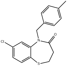 7-CHLORO-5-(4-METHYLBENZYL)-2,3-DIHYDRO-1,5-BENZOTHIAZEPIN-4(5H)-ONE Struktur