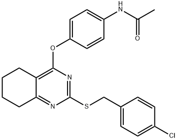 N-[4-((2-[(4-CHLOROBENZYL)SULFANYL]-5,6,7,8-TETRAHYDRO-4-QUINAZOLINYL)OXY)PHENYL]ACETAMIDE Struktur