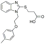 3-((1-[2-(4-METHYLPHENOXY)ETHYL]-1H-BENZIMIDAZOL-2-YL)THIO)PROPANOIC ACID Struktur