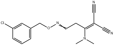 2-[3-([(3-CHLOROBENZYL)OXY]IMINO)-1-(DIMETHYLAMINO)PROPYLIDENE]MALONONITRILE Struktur