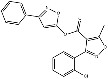 3-PHENYL-5-ISOXAZOLYL 3-(2-CHLOROPHENYL)-5-METHYL-4-ISOXAZOLECARBOXYLATE Struktur