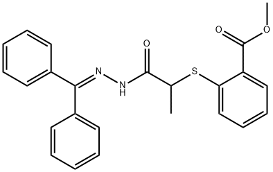 METHYL 2-((2-[2-(DIPHENYLMETHYLENE)HYDRAZINO]-1-METHYL-2-OXOETHYL)SULFANYL)BENZENECARBOXYLATE Struktur