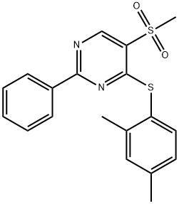 4-[(2,4-DIMETHYLPHENYL)SULFANYL]-2-PHENYL-5-PYRIMIDINYL METHYL SULFONE Struktur