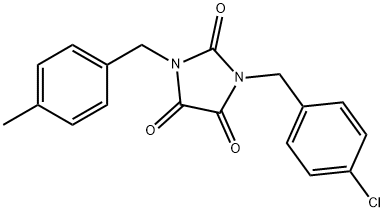 1-(4-CHLOROBENZYL)-3-(4-METHYLBENZYL)-1H-IMIDAZOLE-2,4,5(3H)-TRIONE Struktur